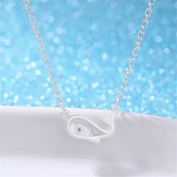 925 Sterling Silver Módne Šperky Roztomilý Zvierat Malý Delfín Rýb, Veľrýb Láska Crystal Eye Krásny Prívesok Náhrdelníky N175