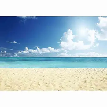 Allenjoy profesionálnej fotografie v pozadí tropickom tichom piesočnatej pláži, modrá obloha, biele oblaky pozadie horúcich letných photocall