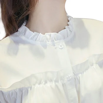 Ženy Blúzky Dámske Elegantné Dlhé rukávy Office Tričko Slim Basic Topy Transparentné Blusas Rk