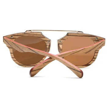 2019 Žien Zebra Drevené Okuliare Vintage Luxusné Značky Dizajnér Polarizované Slnečné Okuliare oculos de sol feminina