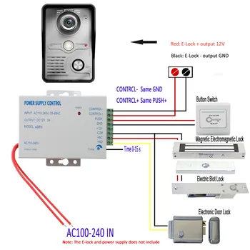 7 Palce, Video Dvere, Telefón, Zvonček Intercom Systém Kit 1-Fotoaparát 3-Monitor Nočné Videnie 3KS 10m Kábel