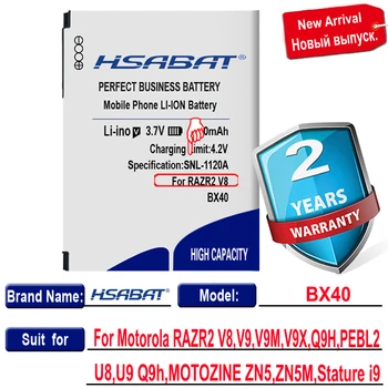 HSABAT BX40 1200mAh Batéria pre Motorola RAZR2 V8,V9,V9M,V9X,Q9H,PEBL2 U8,U9 Q9h,MOTOZINE ZN5,ZN5M,Vážnosť i9