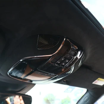 Carbon Fiber Auto Predné Svetla na Čítanie, Čítanie Kryt Výbava Rám Samolepky Príslušenstvo pre Maserati Levante Quattroporte 2017+