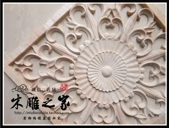 Nový Dongyang drevorezbu v Európskej box dvere kvet vyrezávané kvetinový nášivka dreva, nábytok, skrine dreva kvet kus