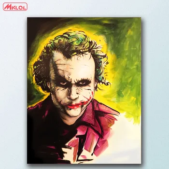 Veľká veľkosť wall art Joker pop art Plátno, Maľovanie Na Obývacia Izba Domáce Dekorácie olejomaľba Na Plátne Nástenné Maľby bez rámu