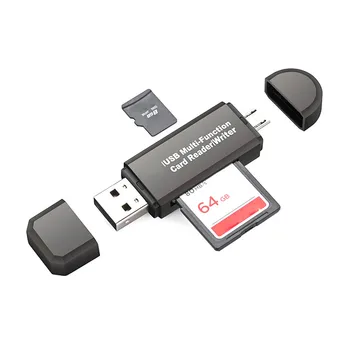 Príslušenstvo k počítačom Čítačka Kariet MINI USB 2.0 +OTG Micro SD/SDXC TF Card Reader Adaptér U Diskov Adaptér Vysoko Kvalitné Čierna L0307