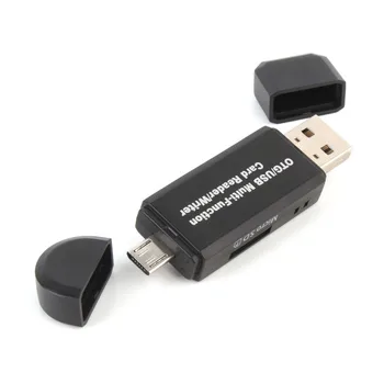 Príslušenstvo k počítačom Čítačka Kariet MINI USB 2.0 +OTG Micro SD/SDXC TF Card Reader Adaptér U Diskov Adaptér Vysoko Kvalitné Čierna L0307
