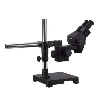AmScope 3,5 X-90X Čierne Stereo Lupa Mikroskop s jedným Ramenom Boom Stojan s 80-LED Krúžok-svetlo
