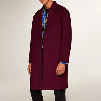 Hot Predaj 2020 Zimné Kabáty V Európe a Amerike, New British Mužov Strednej dĺžky Vlnené Kabát Plus Veľkosť Oblečenie pre Mužov