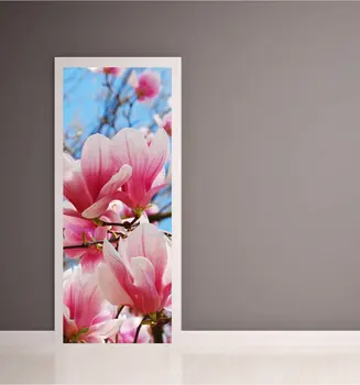 Doprava zadarmo 3D Ružové Kvety Dvere nástennú maľbu, Tapety nástenná maľba na Stenu Tlač Odtlačkový Stenu Deco nástennú maľbu Foto samolepiace dvere zábal