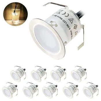 10PCS *0,6 W LED Palube Svetlo Zapustené Podzemné Lampa z Nerezovej Ocele, Vodotesné Schodisko Krok Poschodí Svetlo Skriňa Svetlo DC12V