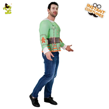 Mens Vianočné 3D Digitálna Tlač Kostým Vianočné Dlhý Rukáv T-Shirt Pre Dospelých Party hranie Rolí
