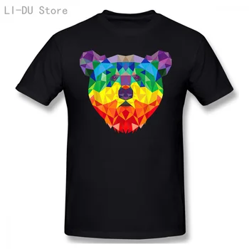 Geometrické Medveď Lgbt Vlajka Gay Pride T-Shirt Vlastné Grafické Tees Tee Tričko