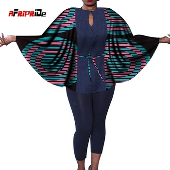 Afrika Ženy Bazin Riche Dashiki Šatkou Top Dashiki Africkej Tlače Topy Tričko Plus Veľkosť M-6XL Ženy Šatkou Oblečenie Príslušenstvo SP035