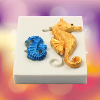 Sea Horse Silikónové Formy Fondant Cake Zdobenie Nástroj DIY Sugarcraft Cookie Cukrovinky Jelly Formy na Pečenie Plesne Cake Decoration Náhodný