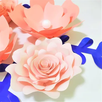 Ručné Mix Pink Rose DIY Papierové Kvety, Listy, Nastavený Pre Svadobné Party Pozadia Dekorácie Škôlky Stenu Deco Video Tutoriály