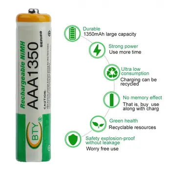 4pcs AAA Batérie vysokovýkonné Nabíjateľné Batérie Veľkú Kapacitu Prenosné Náhradné Batérie, Rýchle Nabíjanie