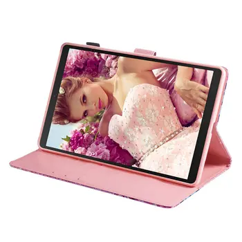 SM-T515 obal Pre Samsung Galaxy Tab 10.1 2019 T510 T515 SM-T510 Kryt Funda Tablet Lesk Motýľ Maľované Stojan Shell +Darček