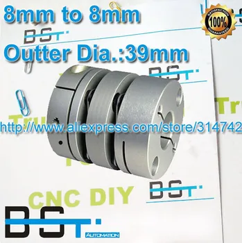 BSTMOTION Servo motor spojky 8 x 8 mm dvojitý hliníkový disk spojka 8 mm do 8 mm Disk OD39mm 5.8 N. m