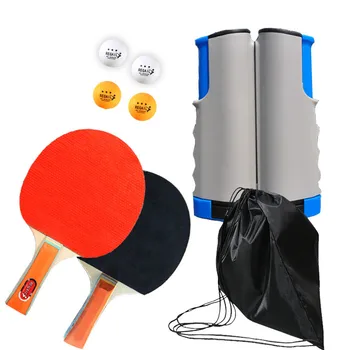 5 Farba Prenosné Šport, Stolný Tenis Nastaviť Ping Pong Gumy Pádlo Cvičenie Trainning 1,7 M Zdvíhateľnej Čistý Stolný Tenis Raketa Čepeľ