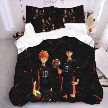 4 Kusy Japonskom Anime posteľná bielizeň Sady Pre Spálne Perinu 3D Tlač Cartoon Posteľ Deka Kryt Twin Manželskou posteľou King Size Posteľ Kryt Nastaviť
