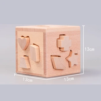 Drevené Tvar Triedič Box - Dieťa Geometrické Stavebné Bloky, Triedenie & Zodpovedajúce Hry Hračky Skoro Tvary Kognitívne Učenie