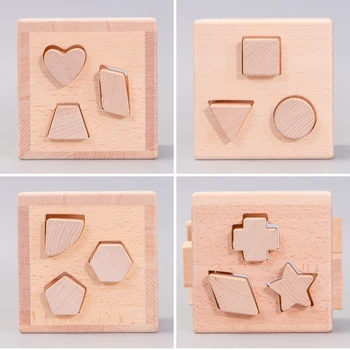 Drevené Tvar Triedič Box - Dieťa Geometrické Stavebné Bloky, Triedenie & Zodpovedajúce Hry Hračky Skoro Tvary Kognitívne Učenie