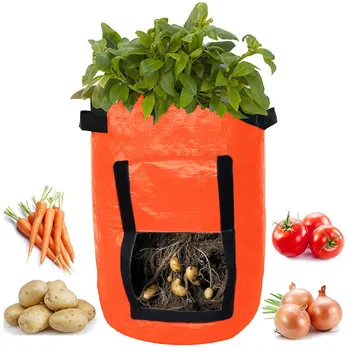 DIY rastie vrece zemiakov kvetináč PE handričkou výsadbu taška pribrala záhradné pot výsadbu záhradníctvo pestovanie taška семена для посадки 50*