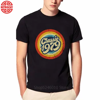 Ročník 1979 T Shirt Pre Mužov 40 Rokov Narodeninám Black Pohode Bežné Pride Tričko Deň otcov Prezentovať Nové Lumbálna T-shirt