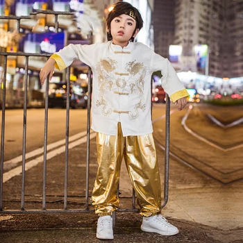 Nové Tanečné Nosiť Street Deti Tang Kostým Dlhé Rukávy Chlapci Hiphop Deň Detí Štádium Kostýmy Pre Deti BL2164