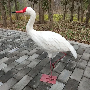 V reálnom živote hračka veľké 70x90cm perie Červená-korunovaný vták Žeriav model ornament domov záhrada prop dekorácie darček h1379