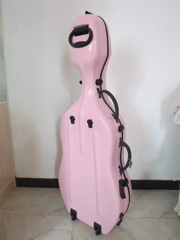 Silný ružovej farby laminát 3/4 violončelo tvrdé veci,perfektné spracovanie