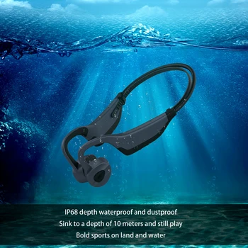 Nové K7 kostné vedenie plávanie headset vodotesný MP3 prehrávač IPX68 ponorné headset