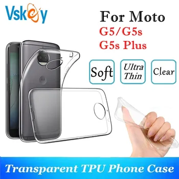 VSKEY 10PCS TPU Telefón Prípad Pre Motorola G5s Plus Vysoko Svetlé Transparentné, Jasné Moto G5 Ultra Tenký Silikónový Kryt Späť