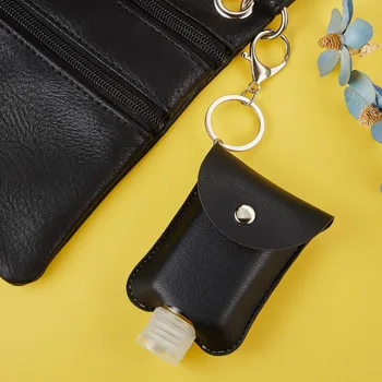 Prenosné strička Naplniteľné Prázdne Nepresakuje Plastová Cestovná Fľaša s 5 Farba Kože Keychain Držiak pre Hand Sanitizer