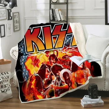 CLOOCL Módne Rock Metalová Kapela Kiss Deka 3D Tlače v Teple V Zime Dvojvrstvové Módne Bežné Gauč Mládež posteľná bielizeň Hodiť Deka