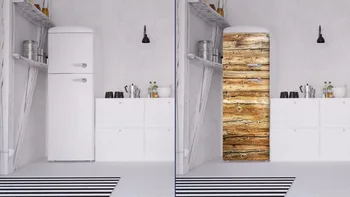 DIY moderné drevené vzor Nepremokavé Samolepiacich Chladnička Nálepky Dverí Kryt Tapety, kuchynské doplnky plagát