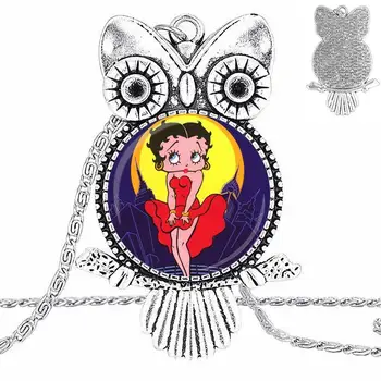 EJ Glazúra Betty Boop Módny Náhrdelník Ručné Sova Tvar Choker Náhrdelník Šperky Multi Vzory Pre Ženy, Darčeky Chlapec