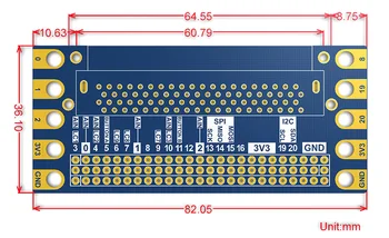 Okraj konektor rozširujúca doska pre mikro:bit, breakout I/O piny na 2.54 mm ihrisku pinheader rozhranie