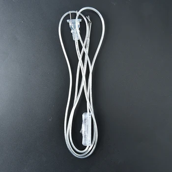 1.8 m Transparentné Drôt Predlžovací Kábel Line Kábel EÚ Plug Svetla, Zapnutie, Vypnutie Napájací Kábel Pre LED Lampa S Tlačidlo Prepnúť