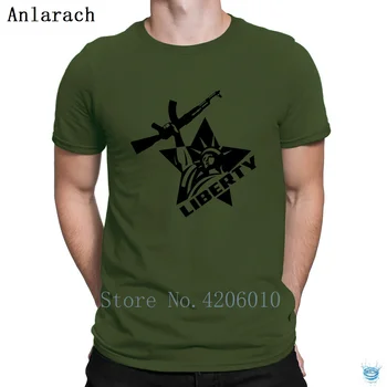 Socha Slobody Ak 47 Star T-Shirts Bavlna List Vytvoriť Blázon Tričko Pre Mužov Divný Slnečnému Žiareniu Nové Módne Oblečenie
