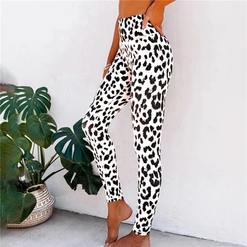 Cvičenie Chudá Push Up Elastické Nohavice, Sexy Leginy Ženy Elastické Vysoký Pás Legíny Módne Ženy Leopard Tlač Fitness Legíny