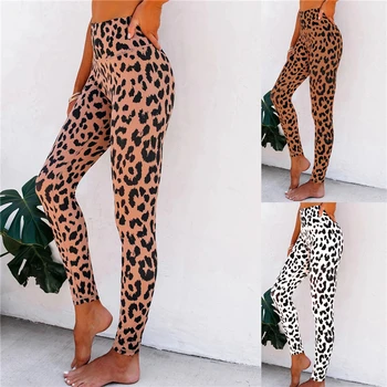 Cvičenie Chudá Push Up Elastické Nohavice, Sexy Leginy Ženy Elastické Vysoký Pás Legíny Módne Ženy Leopard Tlač Fitness Legíny