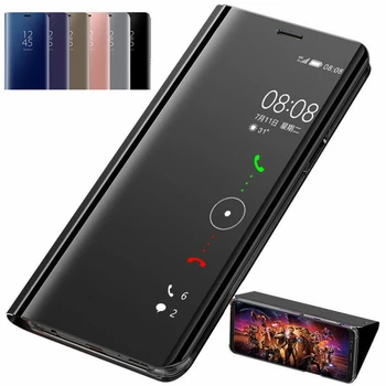 Smart Mirror Flip Telefónu Prípade Huawei y5 y6 y7 prime y9 2018 Coque Kryt Na Huawei y6prime y7prime y9 2019 Stojan Prípade