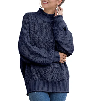 Kórejské Ženy pevné sveter vysoký golier, dlhé rukávy teplé bežné zrastov voľné Blúzky, Jeseň, Zima žien sweather