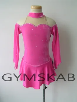 2018 Elegantné krasokorčuľovanie Šaty Žien Dievča je Prispôsobené Korčuľovanie Šaty Dlhé rukávy Gymnastika Kostým 6035
