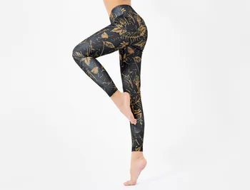 Nové Športové oblečenie pre Ženy-Telocvičňa Atrament Maľovanie Digitálna Tlač Jogy Hip Vysoký Pás Legíny Športové Nohavice Ženy Jogging Nohavice
