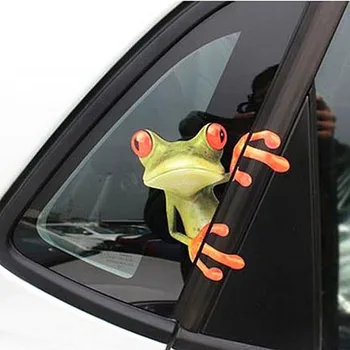 1pc 3D animovaný Peep Frosch Peep Frosch Cool Auto Samolepky Funny Auto Obtlačky Okno Grafika, Samolepky