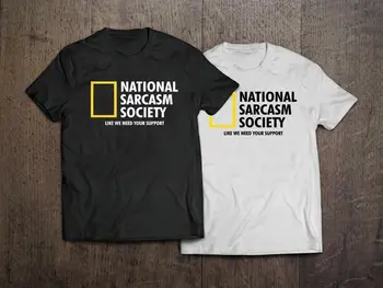 2019 Pohode Národnej Sarkazmus Spoločnosti-T-Shirt-Top-Zábavné Biela 2019 T-Shirt Čierna Unisex Tričko