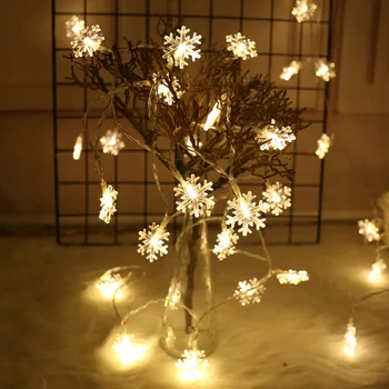 Snowflake Led Reťazec Lampa Vianočné Vnútorné Osvetlenie, Domáce Dekorácie cristmas Strom slingers Batérie Box Flash